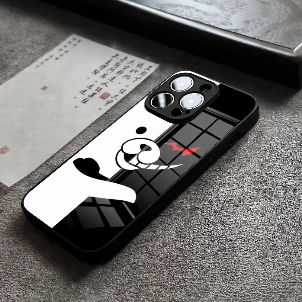 Anime Danganronpa Phone Case For IPhone 15 Pro Max 14 Pro 12 11 13 Mini X XR XS 16 Plus SE Tempered Glass Back Cover