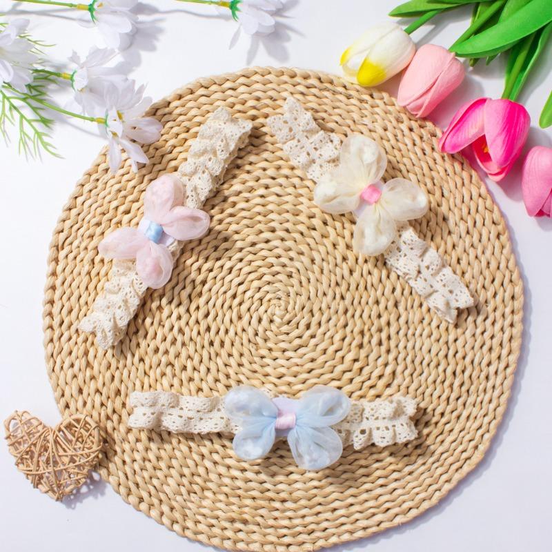 New Baby Head Flower, Lace Bow Baby Elastic Fontanelle Headband, Children's Headgear