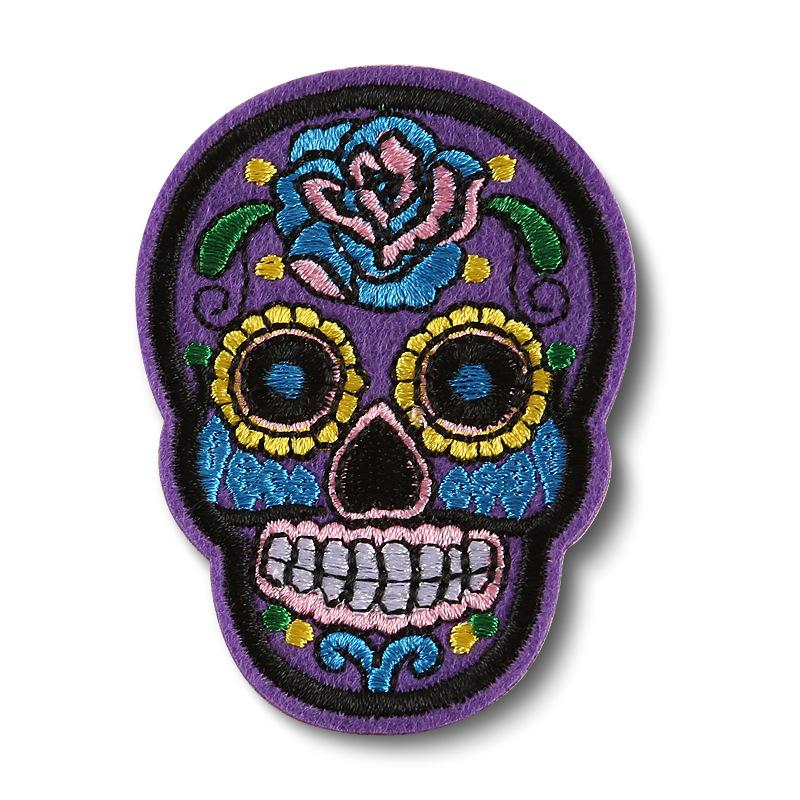 Embroidery Rose Skull Ghost Head Clothing Accessories Patch Patch Badge Badge Shoes and Hats Luggage Accessories Embroidery Cloth Patch