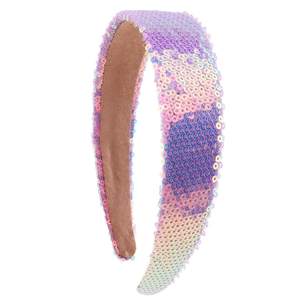 Sequin Glitter Headbands for Girls Princess Sparkly Wide Headband Kids Cute Alice Head Band for Children Thick Sparkle Bling