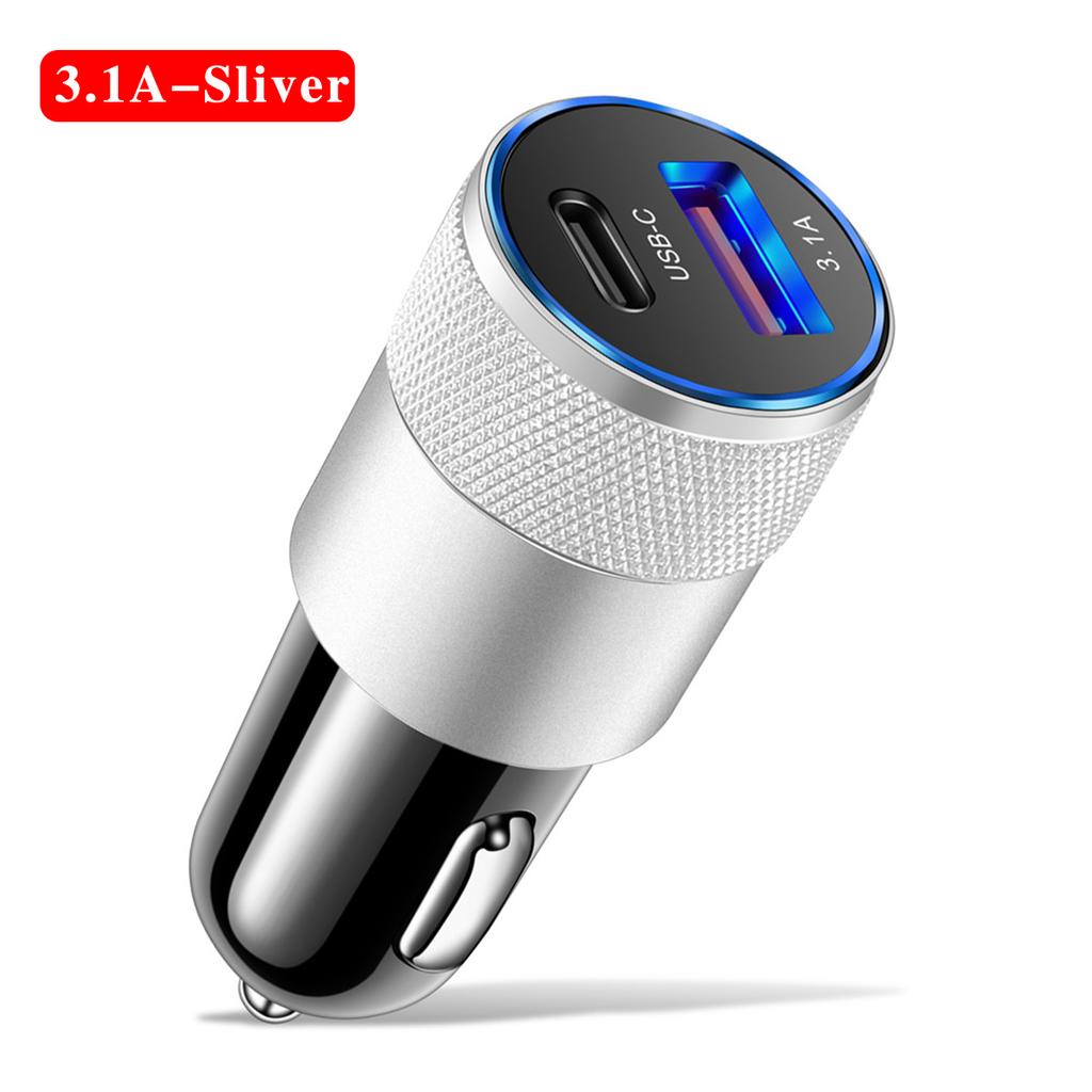 USB Car Charger Quick Charge 3.0 USB Type C Fast Charging Mobile Phone Adapter Cigarette Lighter Charger For iPad iPhone Samsung