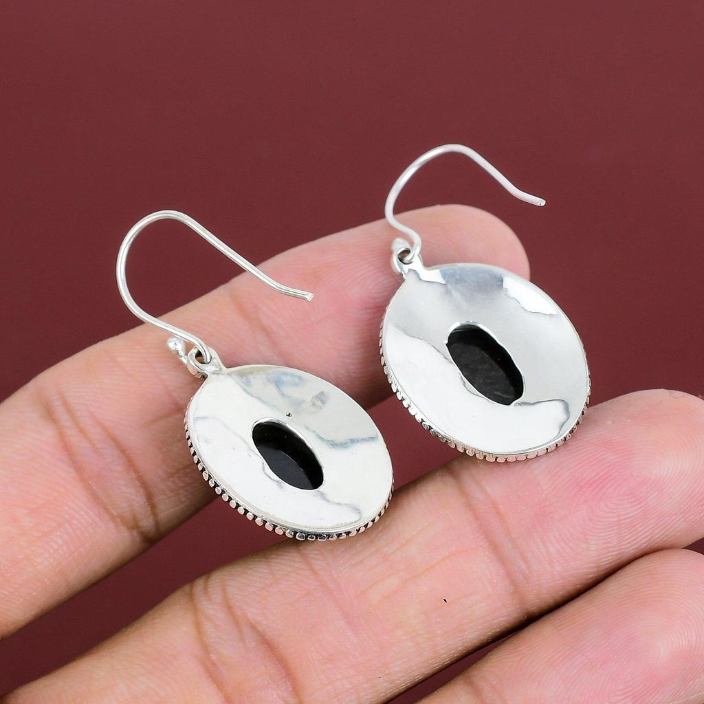 Silver Sheen Obsidian Gemstone Earring Stylish Vintage Earrings Handmade Jewelry 925 Sterling Silver Earring Antique Earrings Gifts For Wife