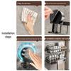 No-Drill Wall-Mounted Bathroom Storage Rack with Suction Cups