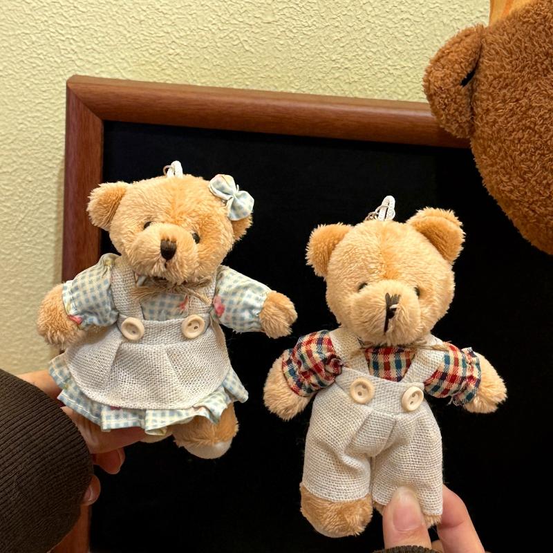Cute Cartoon Bear Keychain Kawaii Little Bear Plush Doll Toy Hanging Ornament Bag Decoration Couple Pendant Accessories Gifts