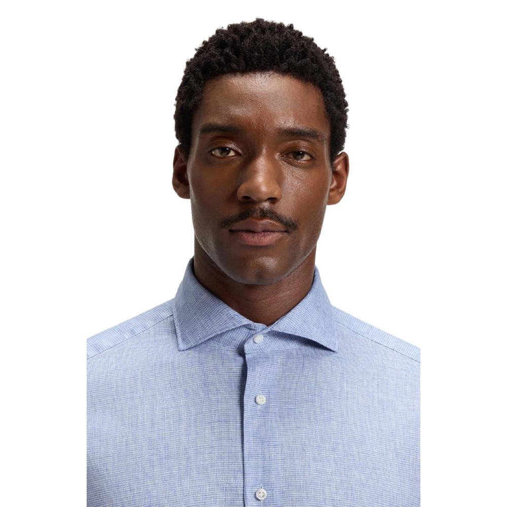 BOSS Mens L-Hays Linen Slim Shirt