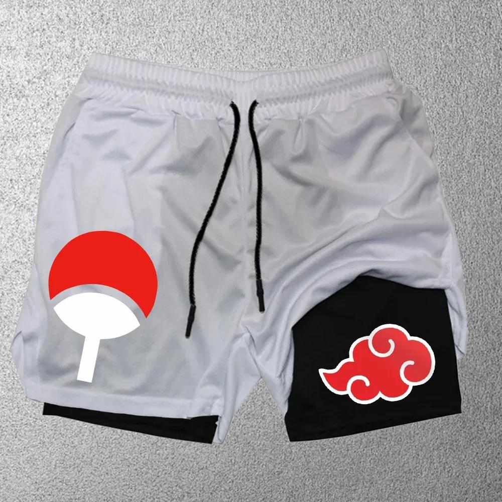 Herren Atmungsaktive Freizeitshorts Gym Sportshorts Zwei-in-Eins Schnelltrocknende Sport Jogging Trainingsshorts Doppellagige Shorts M-3XL