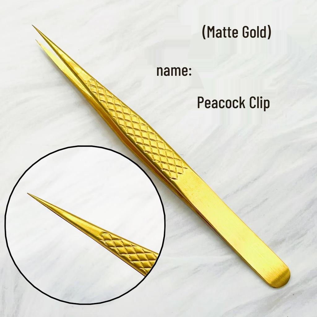 Gold Precision Eyelash Extension Tweezers: Mesh, Feather, Dolphin, Blooming Styles
