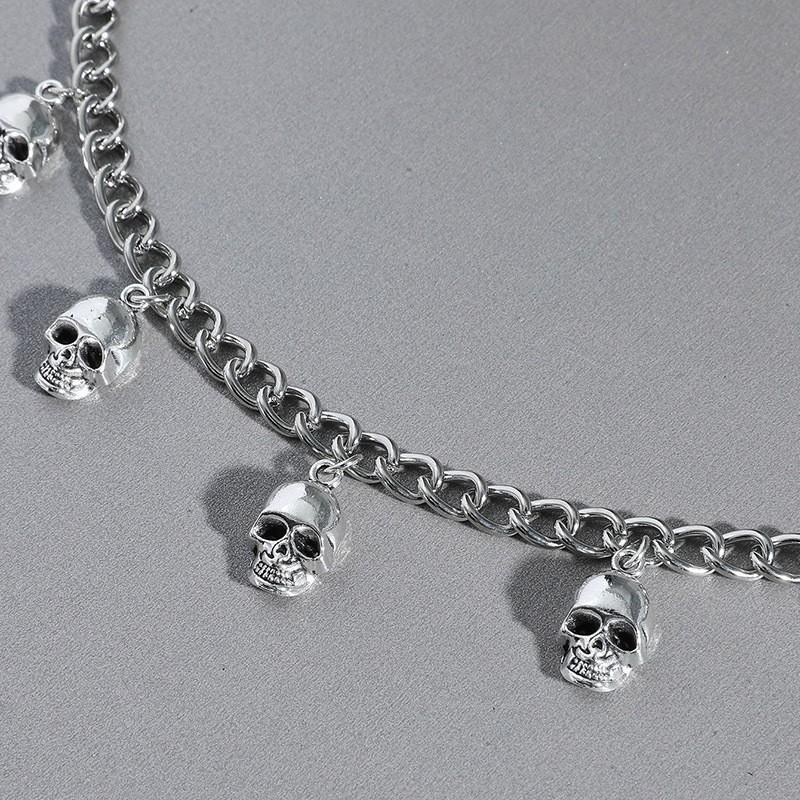Skull pendant necklace - hip hop punk style - unisex necklace