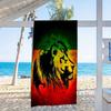 1 stk Rasta Løve Reggae Farver Strandhåndklæde, Hurtigtørrende Letvægts Polyester Håndklæde, Blødt Absorberende Afrikansk Tema Håndklæde til Svømning