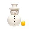 Light Up Snowman Christmas Decor LED Lighted Handmade White Snowman Figurine Winter Rustic Tabletop Ornaments for Holiday Home Decor