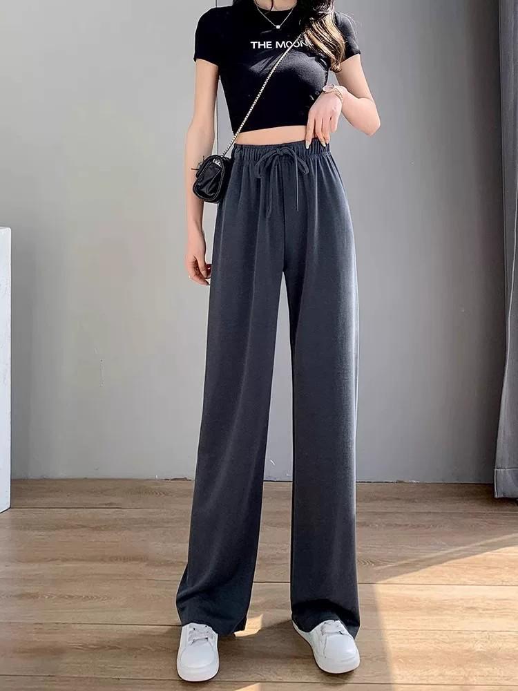 Women's High-Waisted Ice Silk Quick-Dry Cropped Pants - Summer Sun Protection, Cool and Lightweight for Petite Figures