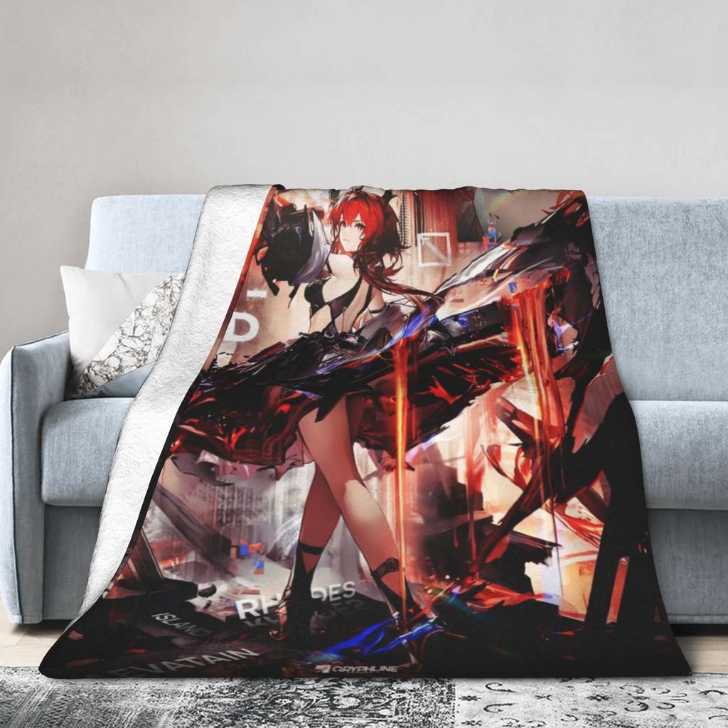 Super Soft Arknights Endfield Laevatain Throw Blanket Premium Fleece Flannel Lightweight Blanket Warm Plush Blankets All Season