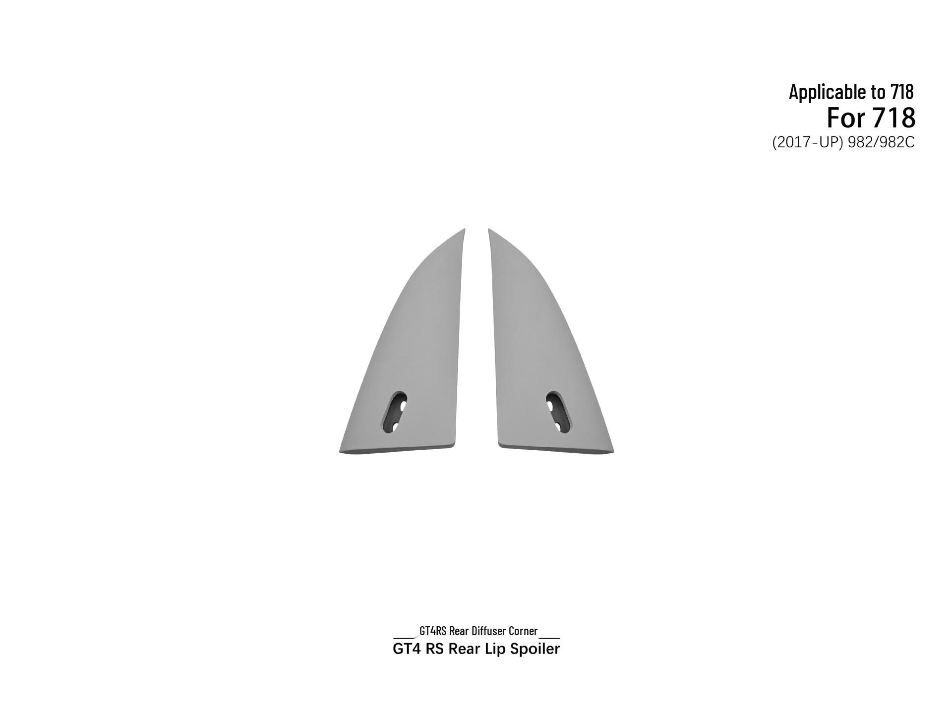 

Compatible with 2017+ Porsche 718 GT4 RS Rear Diffuser Corner