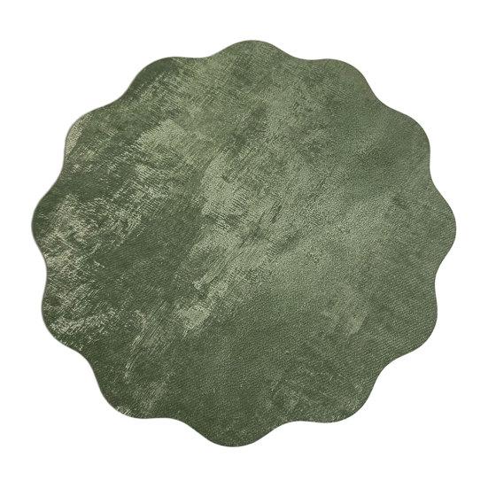 Round Wavy Flower Placemat Waterproof Oil-Proof Placemat Artificial Leather Heat Insulation Table Mat S