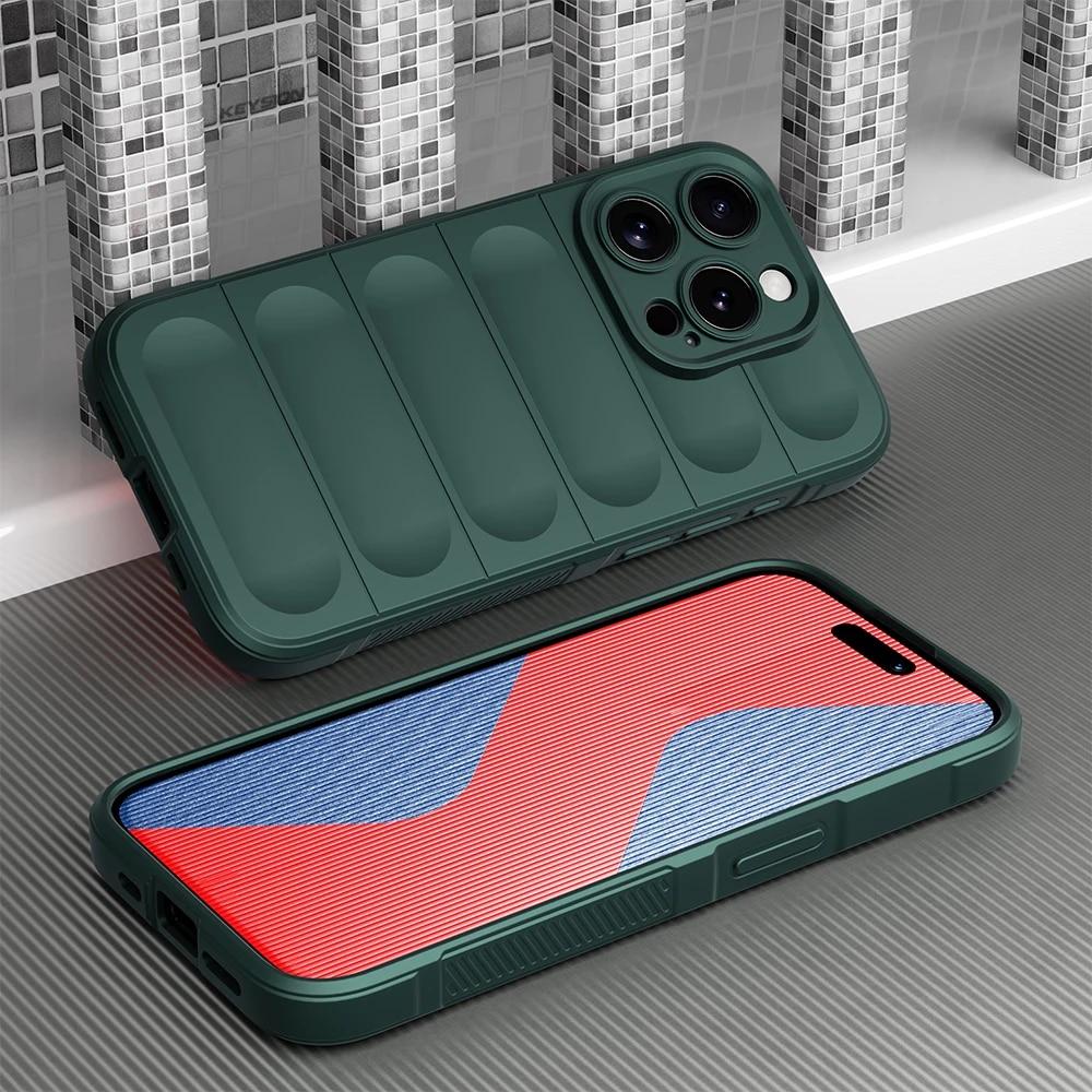 

Противоударный чехол KEYSION для iPhone 11 Pro Max XR XS, мягкий силиконовый противоскользящий чехол для задней панели телефона iPhone SE 2022 2020 6s 7 8 Plus for iPhone11 Pro Max зелёный