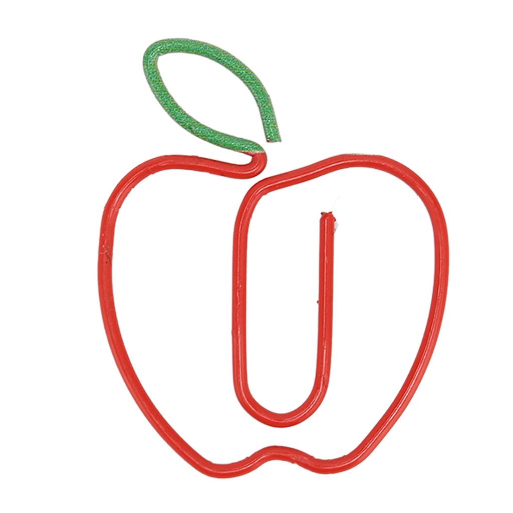 100pcs Cute Paper Clips Rust Proof Plating Prevent Slip Decorative Fruit Shape Paperclips for Document Drawing Paper
