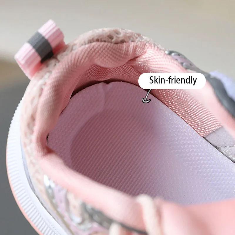 Girls' Sports Shoes New Soft Sole Children's Casual Shoes Fashionable Breathable Stripe Dad Shoes for Kids Boy H08029