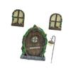 Decoraciones de Árbol de Hadas en Miniatura Juego de Puerta y Ventana de Hadas Adornos de Puerta y Ventana Luminosos