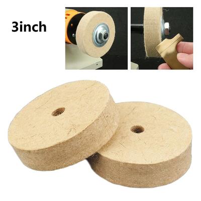 3 Inches Wool Felt Polishing Wheel 3\'\' Beige Buffing Pad Grinding Wheel