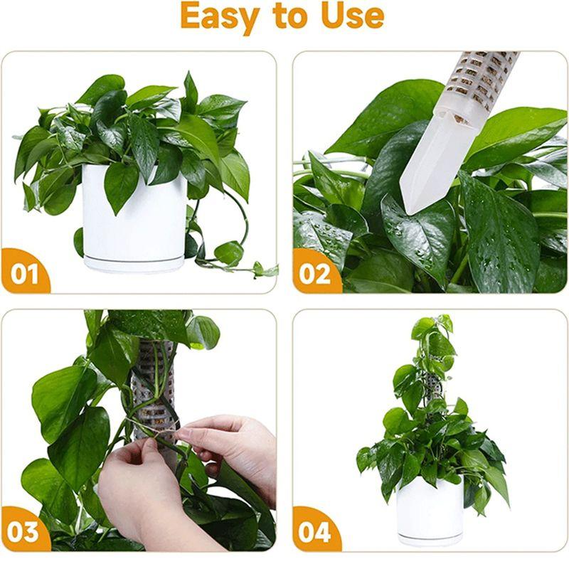 M-Modern-Stackable Transparent Plastic Moss Pole For Plants Monstera , Indoor Plant Accessories Support Stakes, Plant Stakes