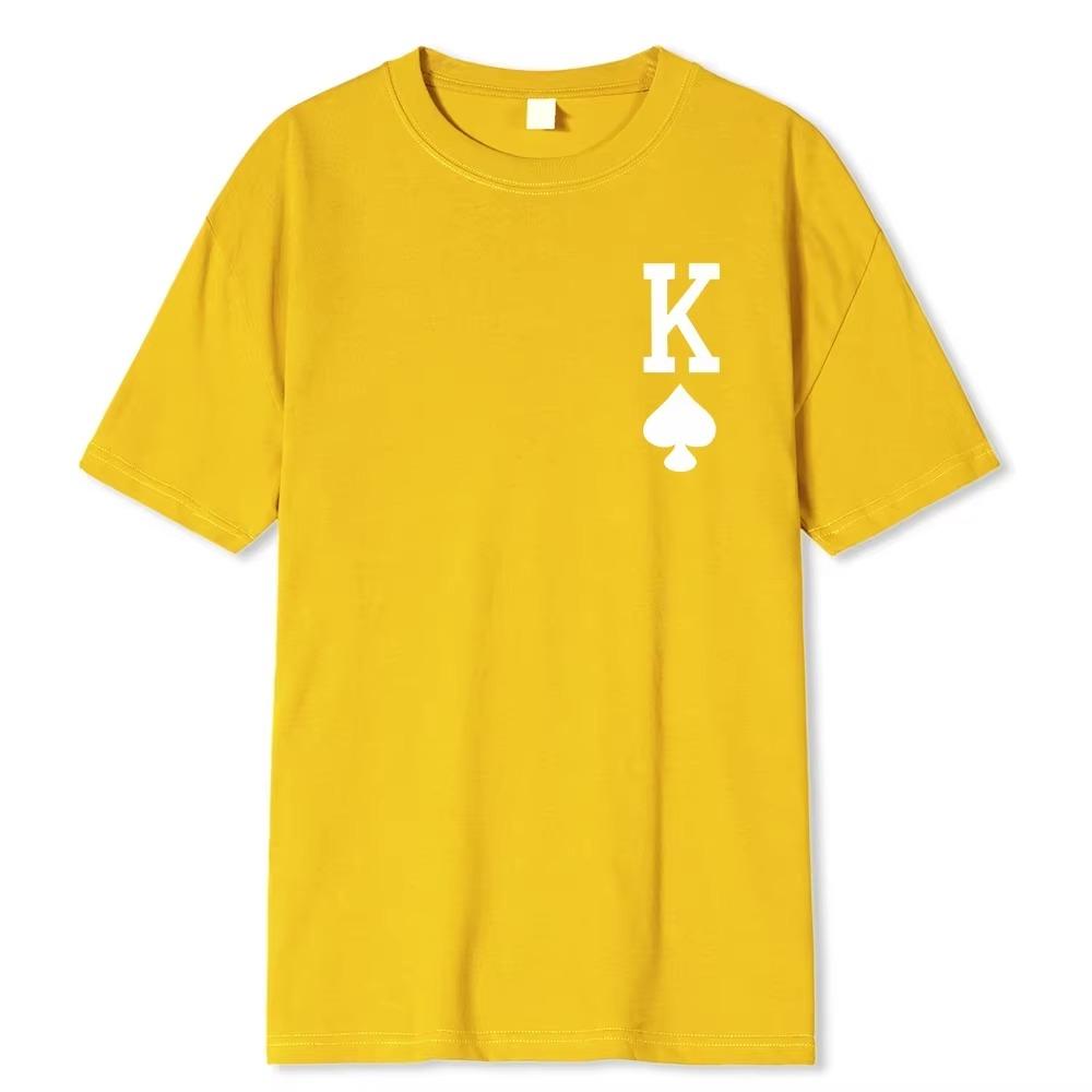 Poker 'K' Men's Short Sleeve T-shirt Casual Multicolor Top For Men Cotton Loose Oversized T shirt Personalized trend Tees