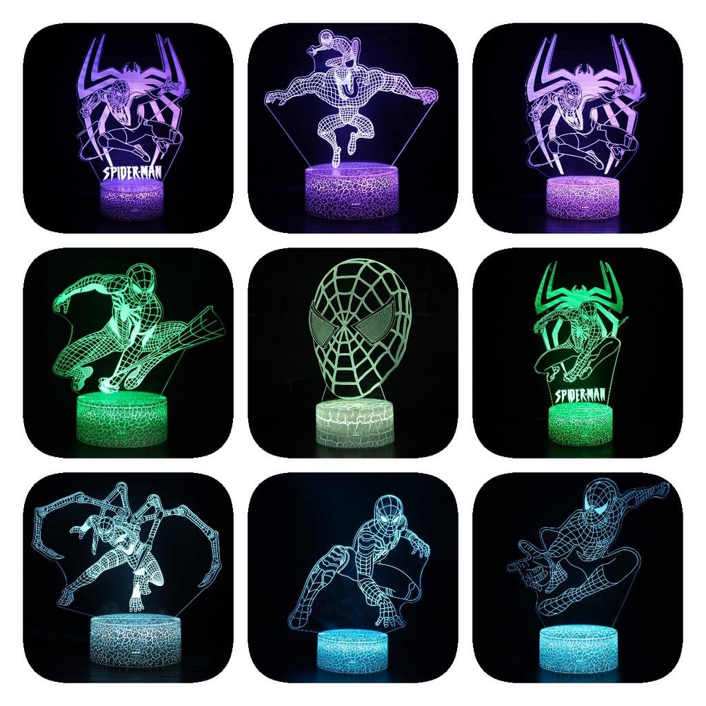 Spider-Man 3D LED Nachtlicht Moderne Haus Schlafzimmer Dekoration Mit Fernbedienung