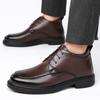 Zimowe Ciepłe Męskie Buty na Wesele i Imprezę sznurowane oksfordy Skórzane Biznesowe Męskie Eleganckie Codzienne Młodzieżowe Styl Brytyjski Wiosna jesień Buty