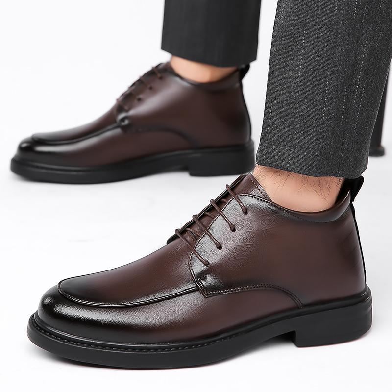 Winter Warm Men Wedding Party Shoes Lace Up Oxfords Leather Business Men Dress Casual Youth British Style Spring Autumn Shoes