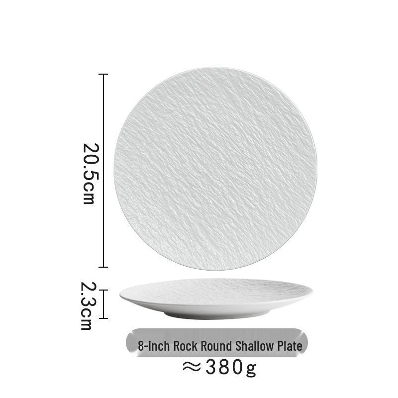 

Белая керамическая мелкая тарелка для ресторана и дома – Идеально для стейков и десертов, Круглый плоский дизайн.