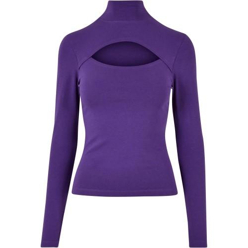 Urban Classics Womens/Ladies Cut Out Turtle Neck Long-Sleeved Top