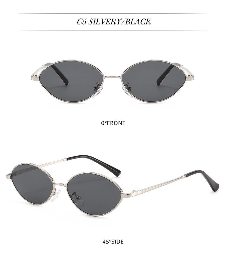 Trendy Euro-American Metal Frame Small Sunglasses for Women: Retro Street Style with High-End Appeal