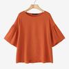 ZANZEA Women Casual Round Neck Solid Color Half Sleeve Blouse