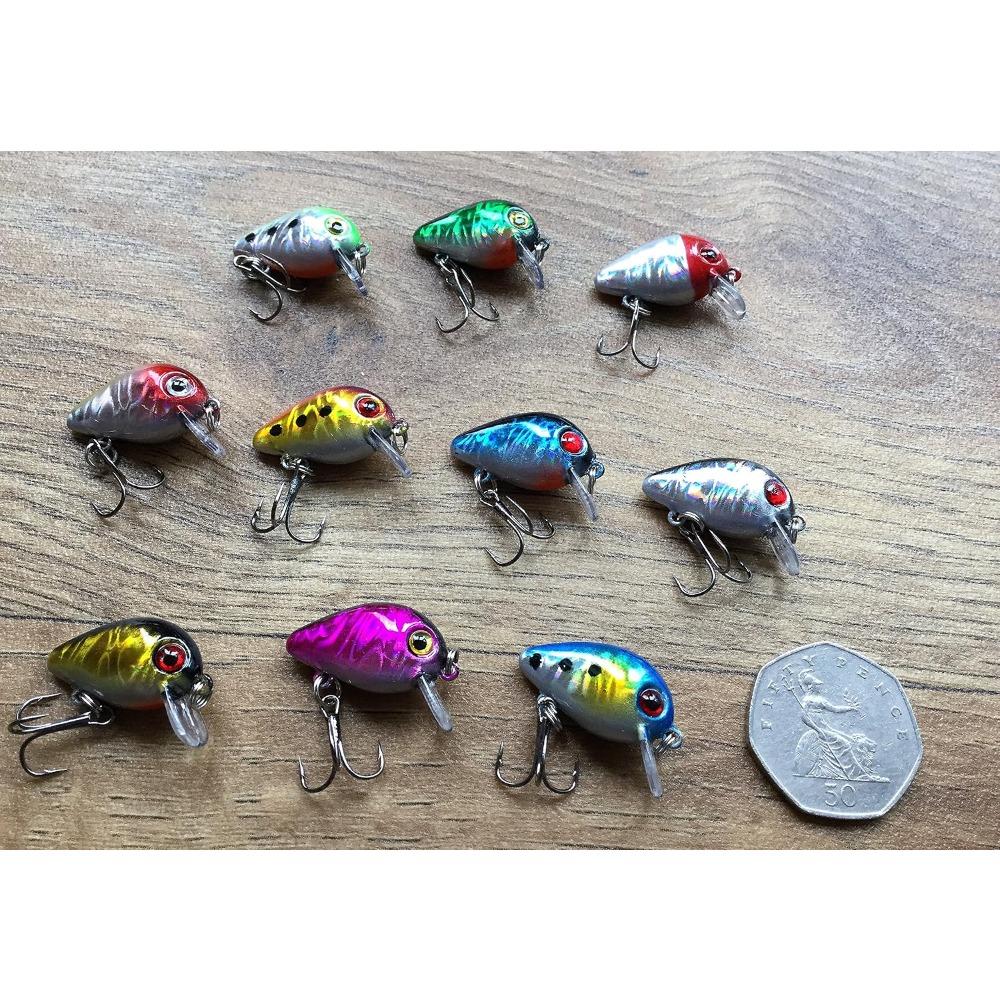 10Pcs Mini Minnow Fishing Lures Laser Hard Bait Shallow Dive Micro Wobbler Trout Perch Bass Artificial Lure with Hooks