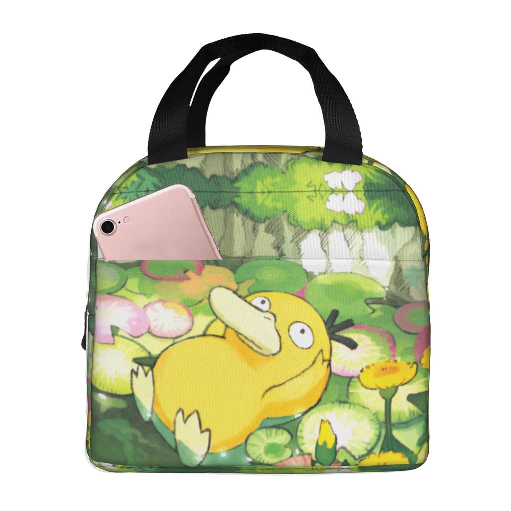 Custom P-Psyducks Insulated Lunch Tote Bag for Women Men Cartoon Resuable Cooler Thermal Bento Box Outdoor Camping Travel