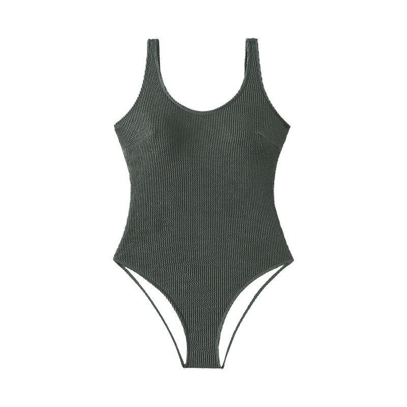 1011 new European and American popular solid-color one-piece swimsuit for women, sexy backless high-waisted swimsuit for women