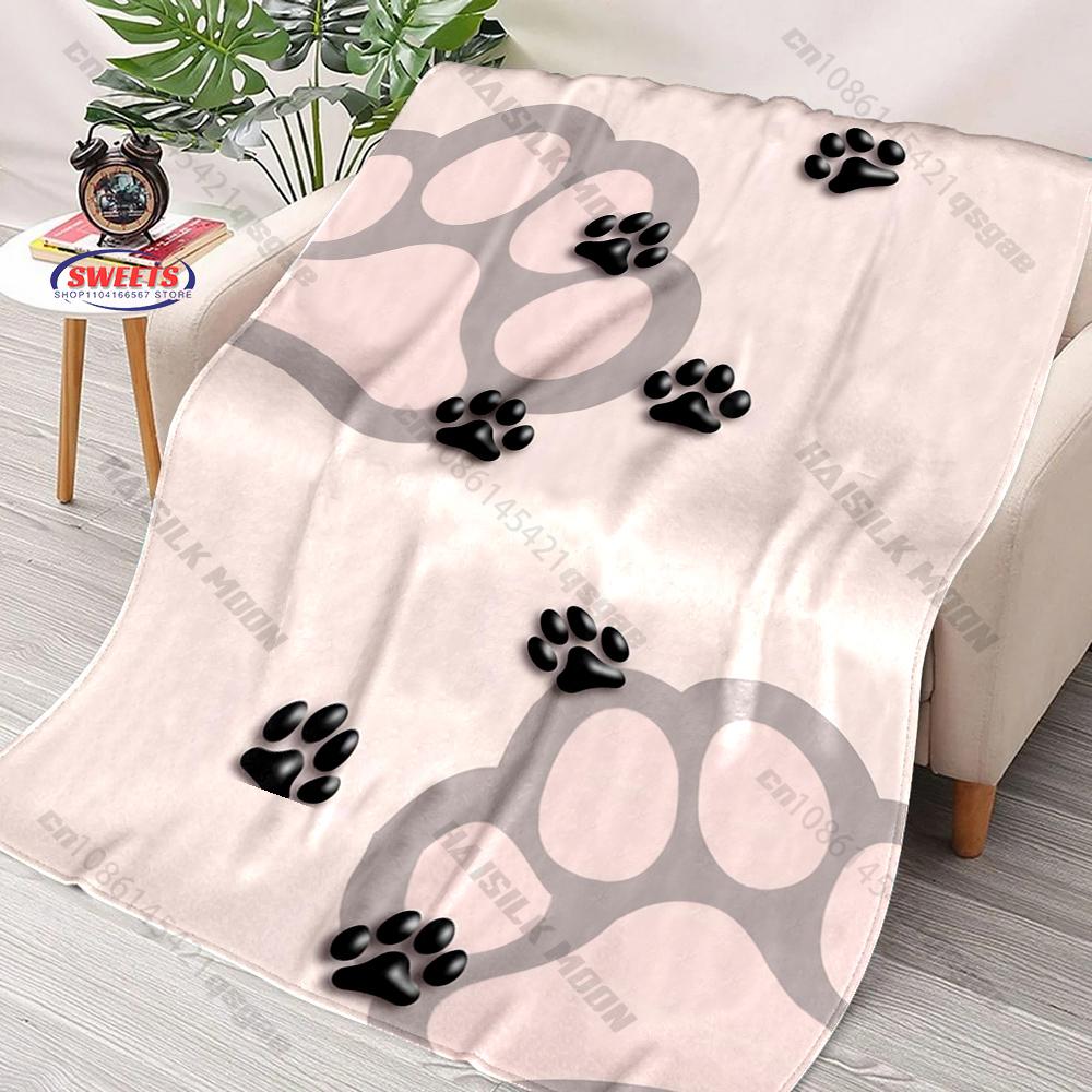 3D Cat Paw Theme Print Blanket for Boys Girls Adults,Soft Cozy Blanket for Home Bed Sofa, Xmas Holiday Birthday Gifts for Family