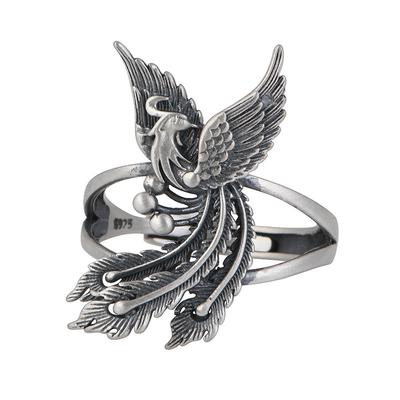 Original Certified Phoenix Bird Ring Jewelry Stereoscopic  Adjustable Ethnic Vintage Rings for Women JZ108