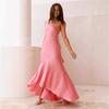 Spring and summer new sexy slanted shoulder slim strap halter fishtail temperament dress women