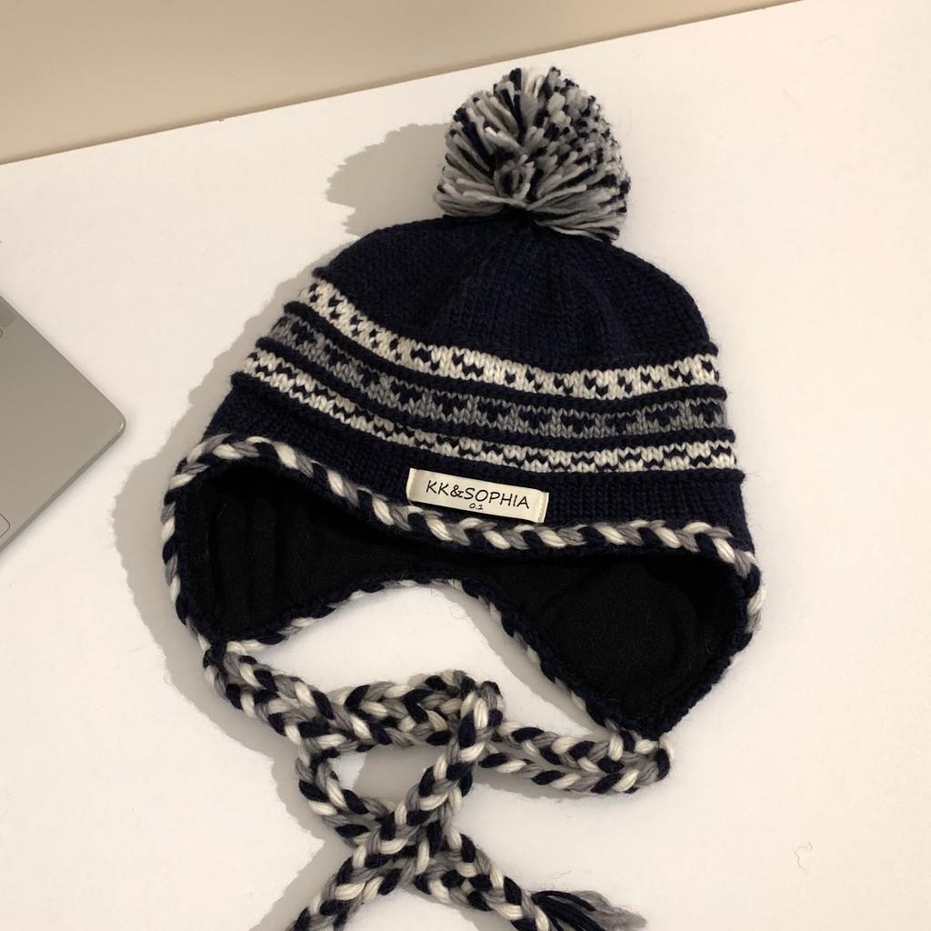 Knitted Chic Cozy Winter Hat For Women Featuring Colorful Pom Poms Warmth And