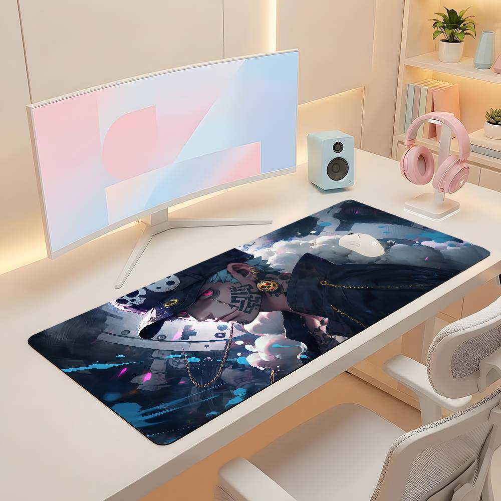 One Piece Franky Cyborg Anime Gaming Mouse Pad Large Rubber Keyboard Desk Mat With 2MM Stitched Edge Design