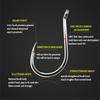 FTK High Carbon Steel Single Fishing Hook, Barbed Sharp Point, Strong Tensile Resistance for Saltwater 100Pcs