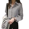 Big Size Women's Tops Loose Vertical Striped Shirt Female Fat Long-sleeved Shirt Bottoming Shirt Tide Vintage Basic Office Casual Women Shirt