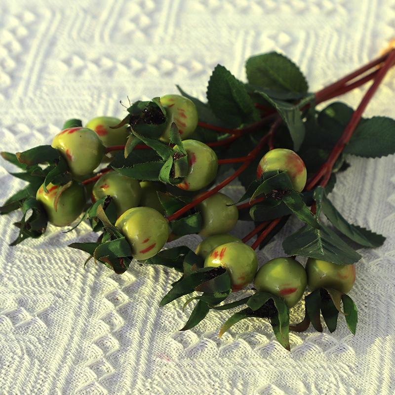 

Имитация фруктового набора Роза Фруктовый Мягкий Декор для Дома Имитация ягод Имитация растений зелёный