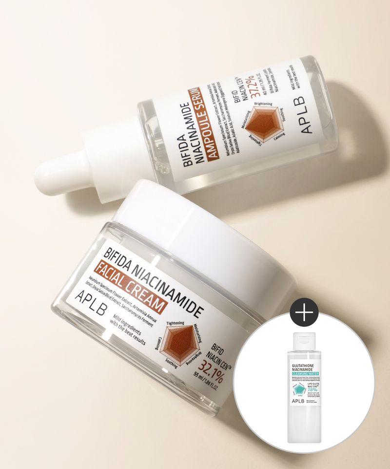 Bifida Niacinamide Ampoule + Cream Set (Free Gift: 160ml Cleansing Water)