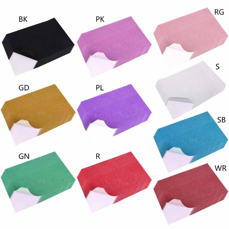 10pcs Gold Glitter Cardstock Paper for DIY  Art Projects Self Adhesive Stickers Handmade Carfts Wedding Birthday Parties