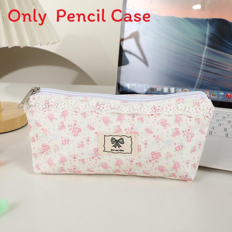 Cute Floral Pattern Pencil Bag Made Of Polyester For School And Stationery Use