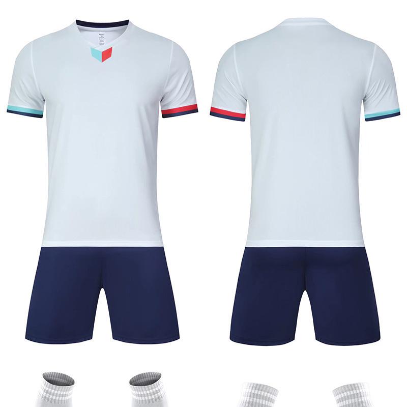 

Summer Football Jersey Set for Kids and Adults - Primary School Training and Competition Uniform with Short Sleeves 2XS білий