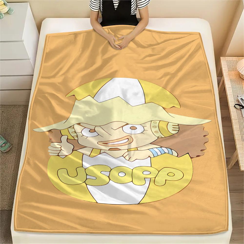 Flanelová deka s potiskem postaviček z One Piece, Vysoká kvalita, Pohodlná pro všechna roční období, Domácí dekorace, Teplo a pohodlí, Perfektní jako vánoční dárky