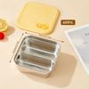 Portable Lunch Box Outdoor Picnic 1/2 Grids Large Capacity Fruit Salad Food Storage Container 304 Stainless Steel Bento Box