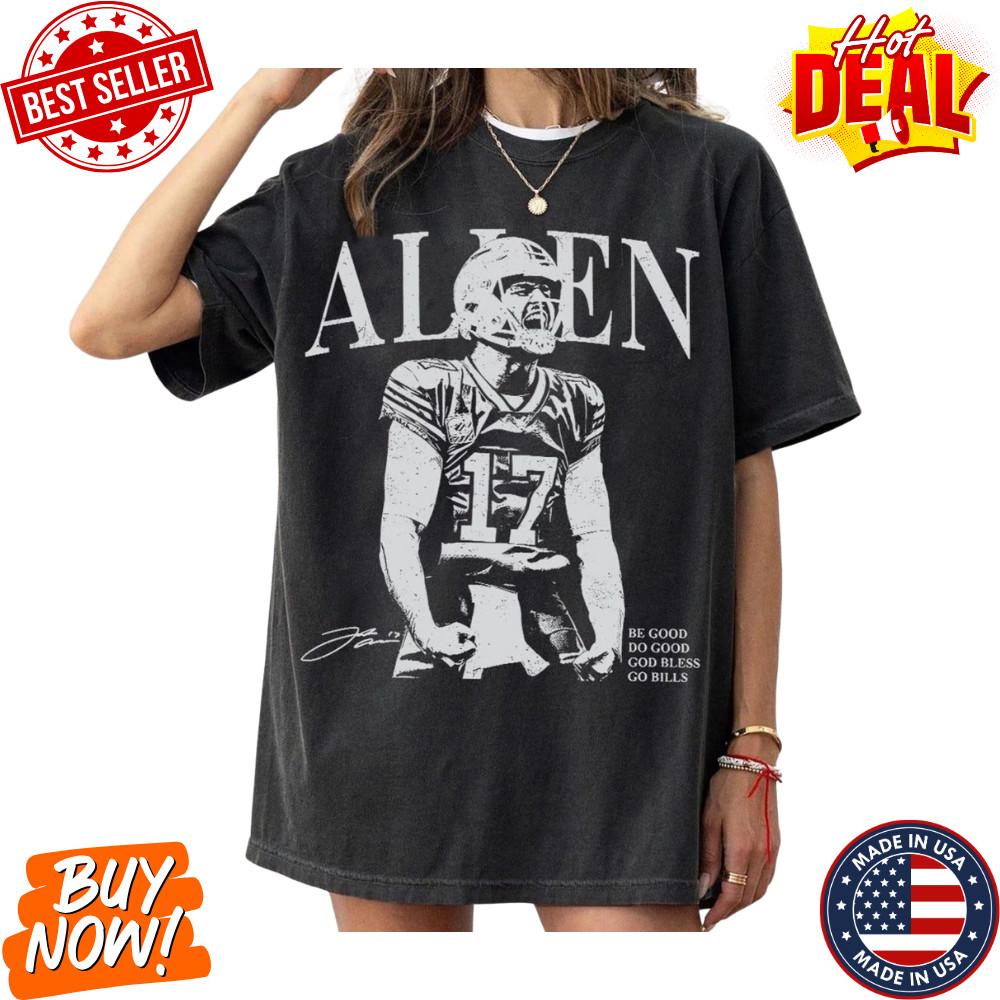

Josh Allen Retro Inspired T-Shirt Football Fan Shirt God Bless Go Bills Tee Unisex T-Shirt XL